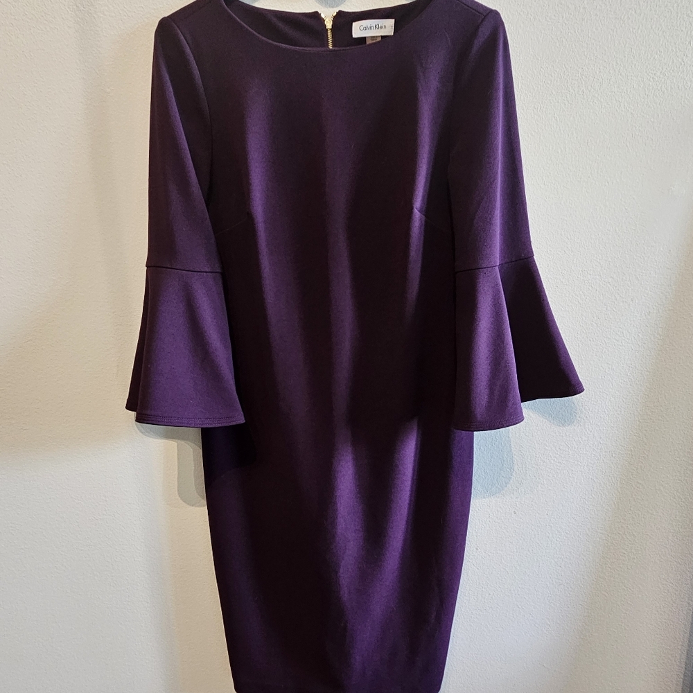 Calvin Klein Bell Sleeve Sheath Dress